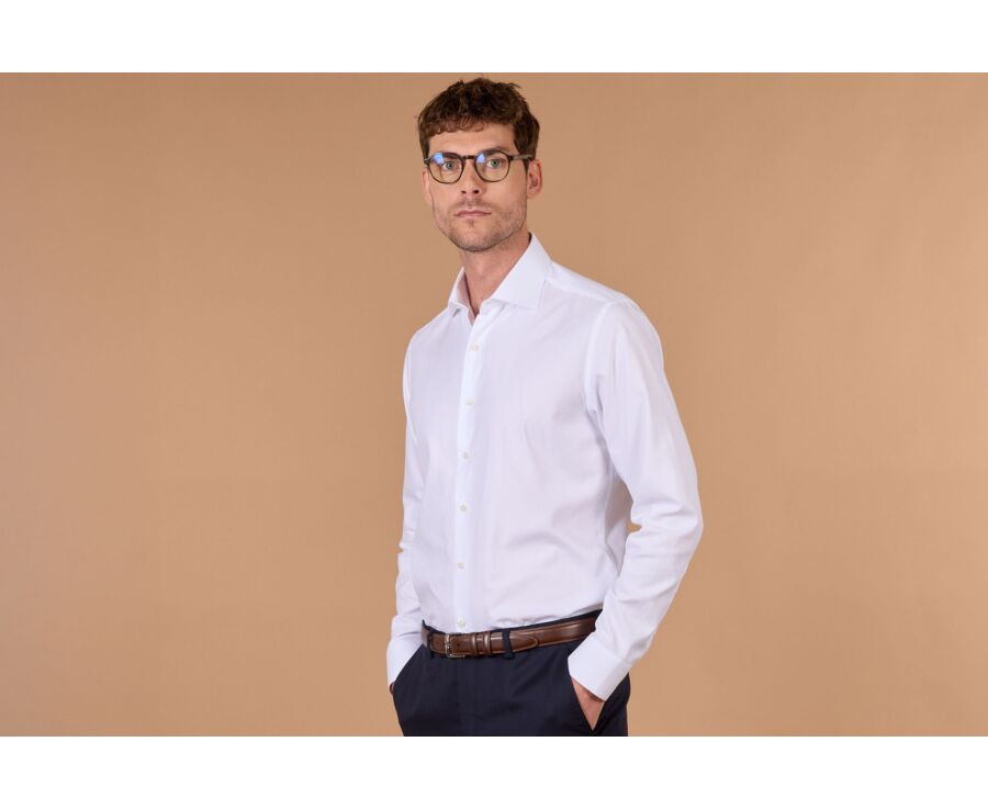 Chemise homme blanche texturée en dobby - BIAGIO