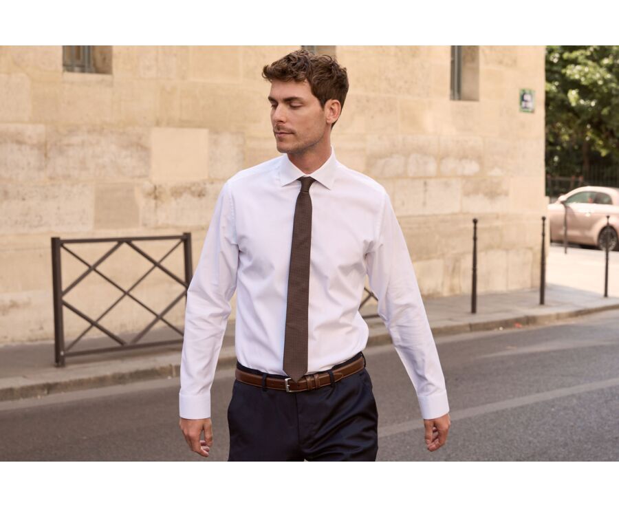 Chemise homme blanche texturée en dobby - BIAGIO
