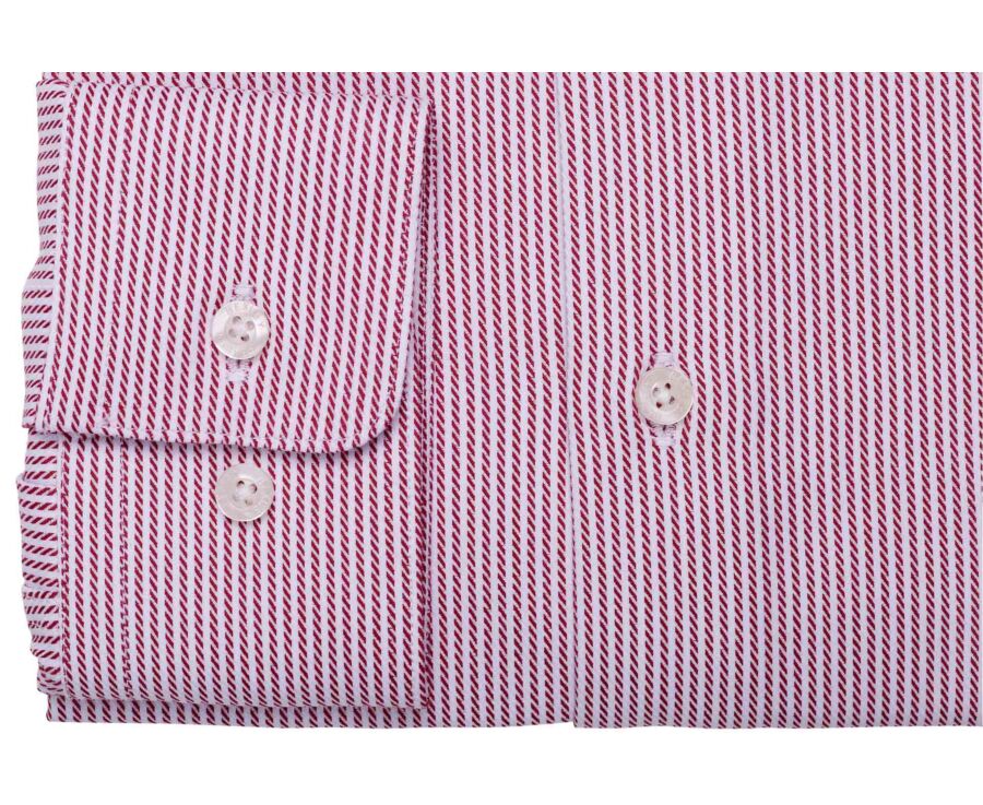 Chemise homme à rayures bordeaux en twill - DINO