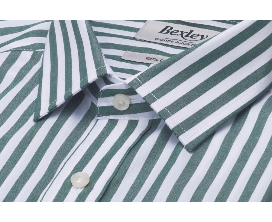 Chemise homme à rayures blanches et vertes - MATHURIN II