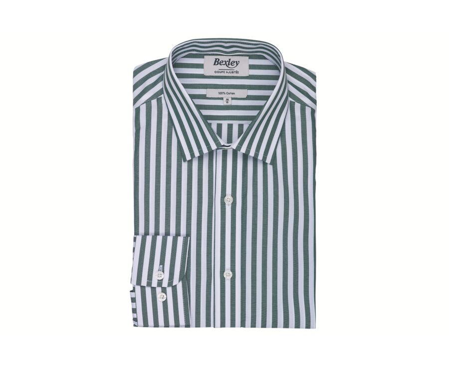 Chemise homme à rayures blanches et vertes - MATHURIN II
