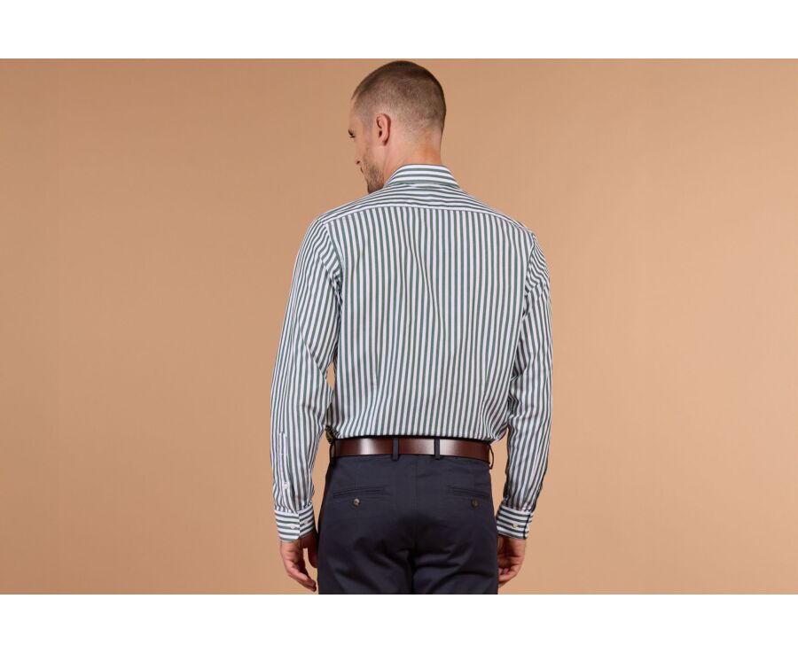 Chemise homme à rayures blanches et vertes - MATHURIN II