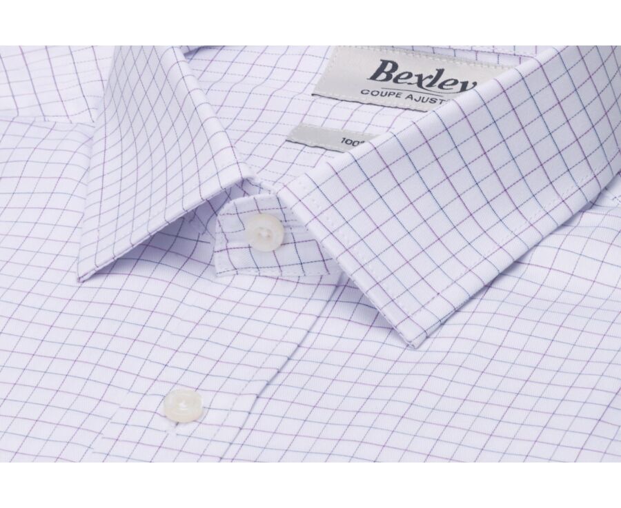 Chemise homme à carreaux navy et violets - JÉRÉMIEN