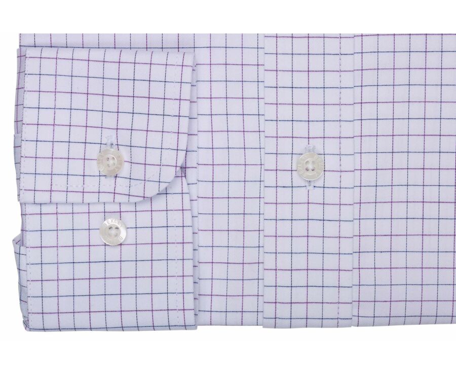 Chemise homme à carreaux navy et violets - JÉRÉMIEN