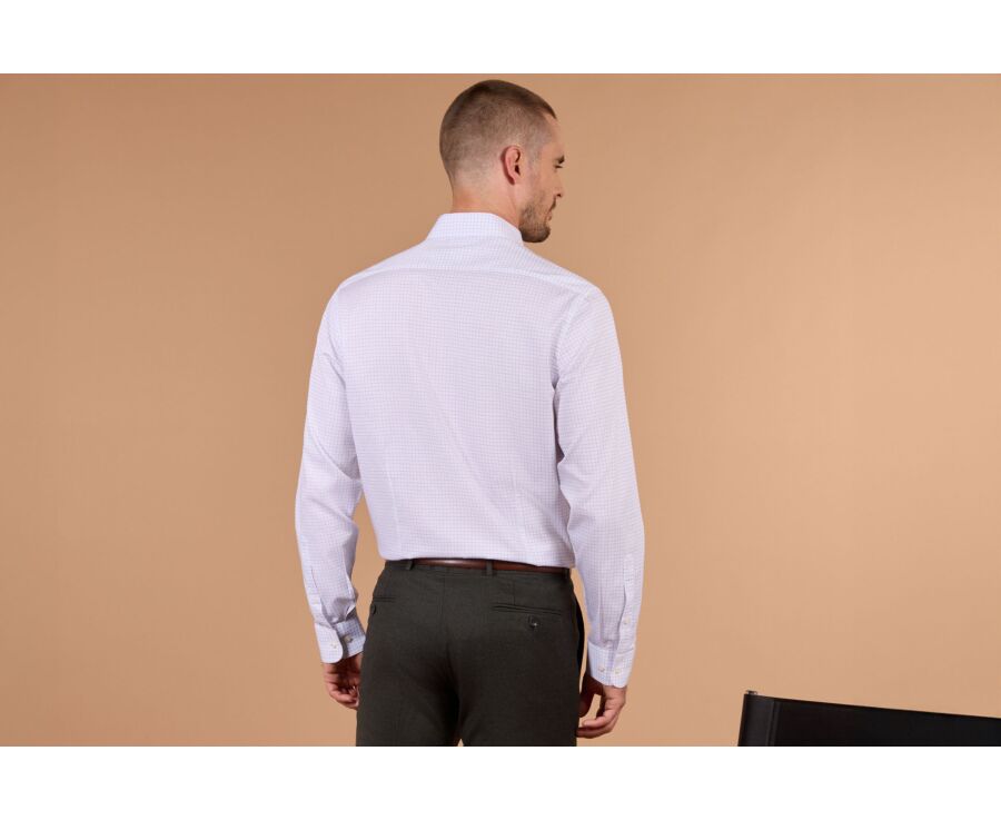 Chemise homme à carreaux navy et violets - JÉRÉMIEN