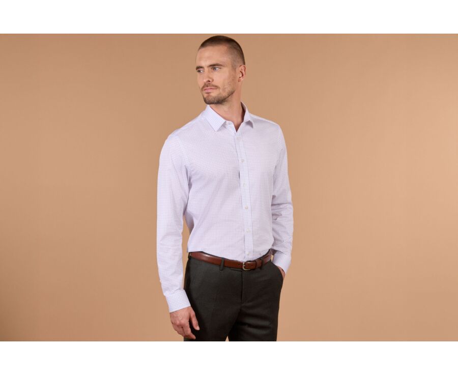 Chemise homme à carreaux navy et violets - JÉRÉMIEN