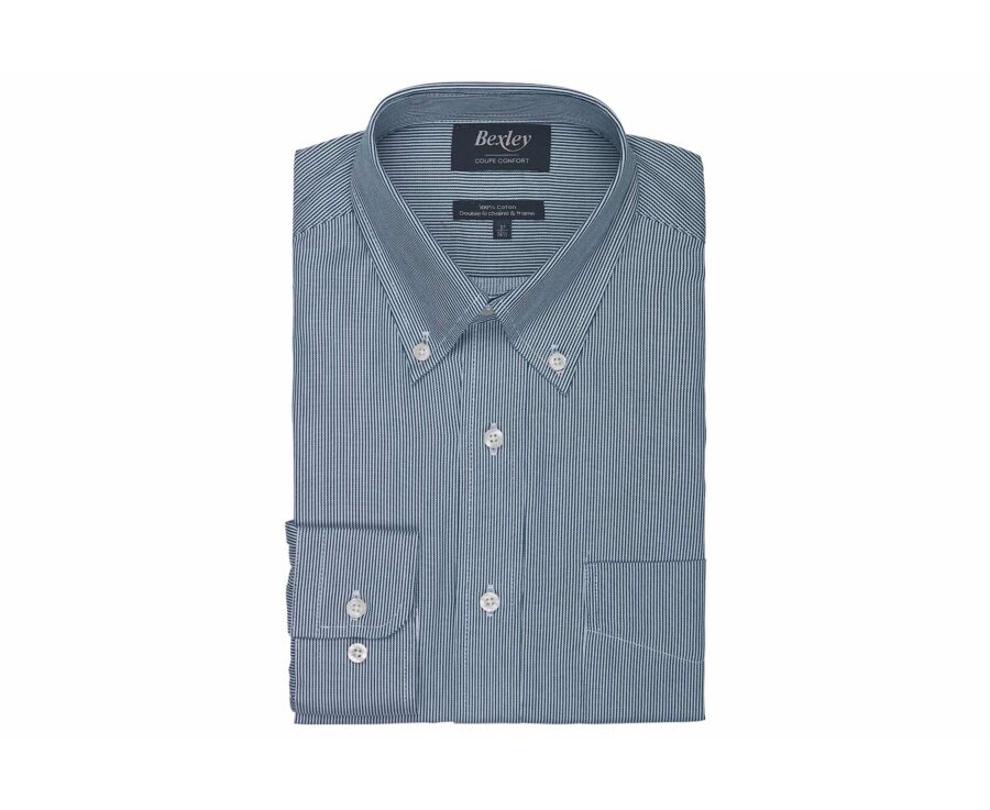 Chemise homme à rayures vertes et blanches - DWIGHT