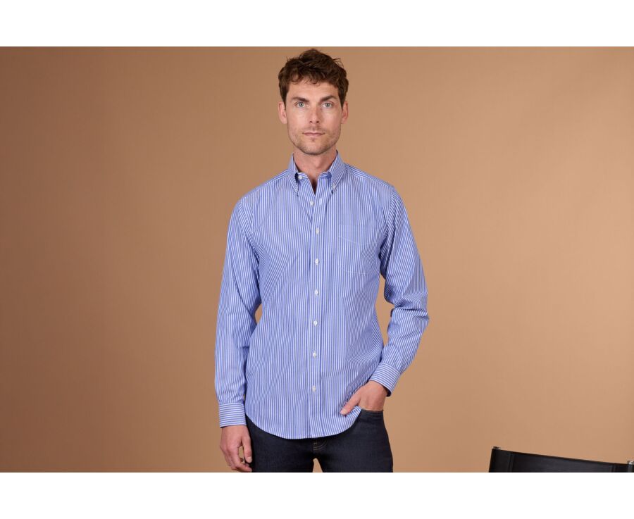 Chemise homme à rayures bleu océan - HUNTER