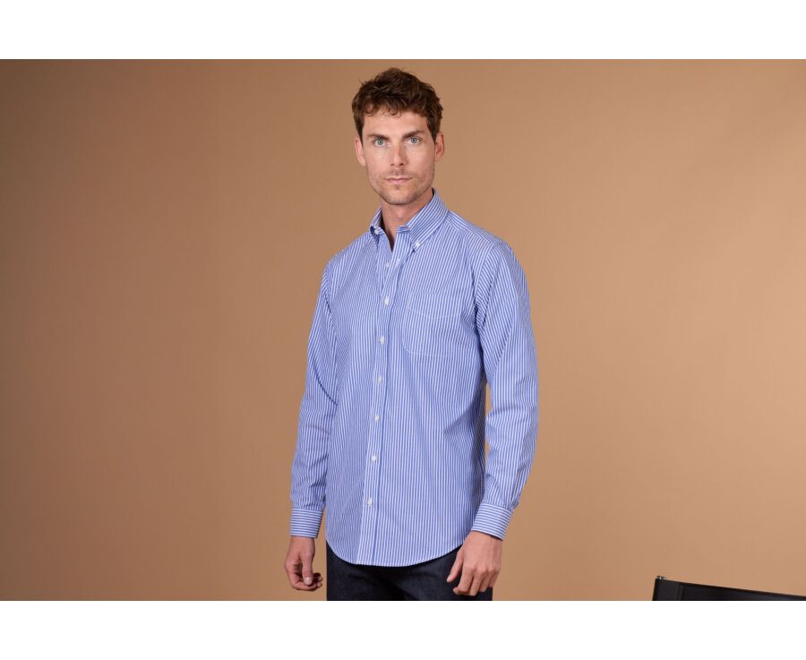 Chemise homme à rayures bleu océan - HUNTER