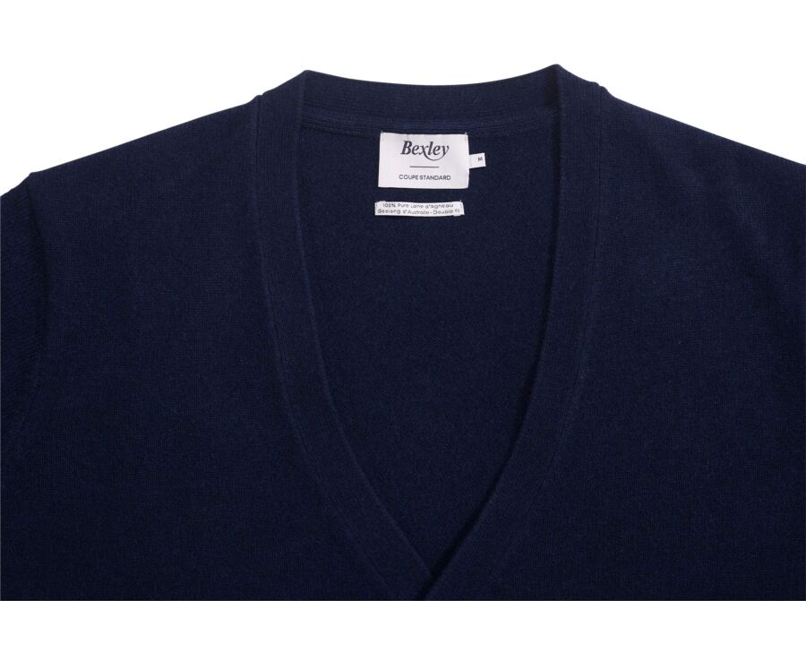 Cardigan homme boutonné marine en laine d'agneau - OWEN III