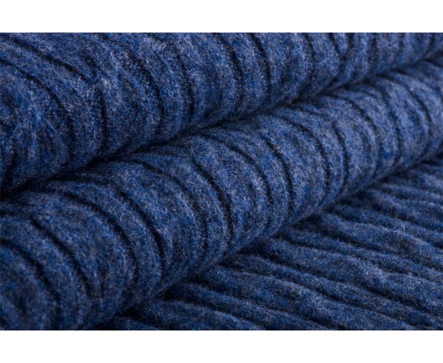 Pull homme torsadé col zippé bleu foncé chiné en laine - KEYDRICK