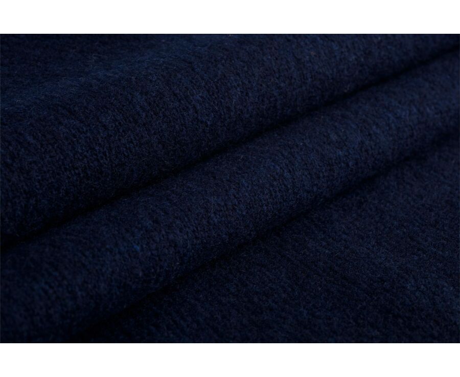 Pull polo homme bleu marine en lambswool - BRAIDRICK