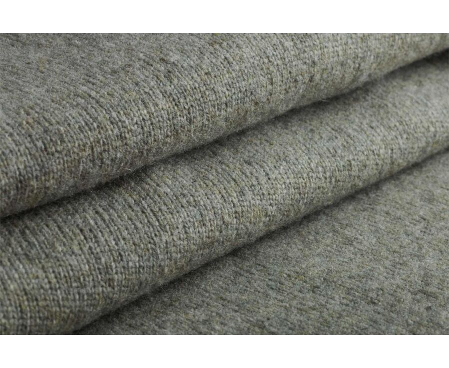 Pull polo homme kaki clair chiné en lambswool - BRAIDRICK