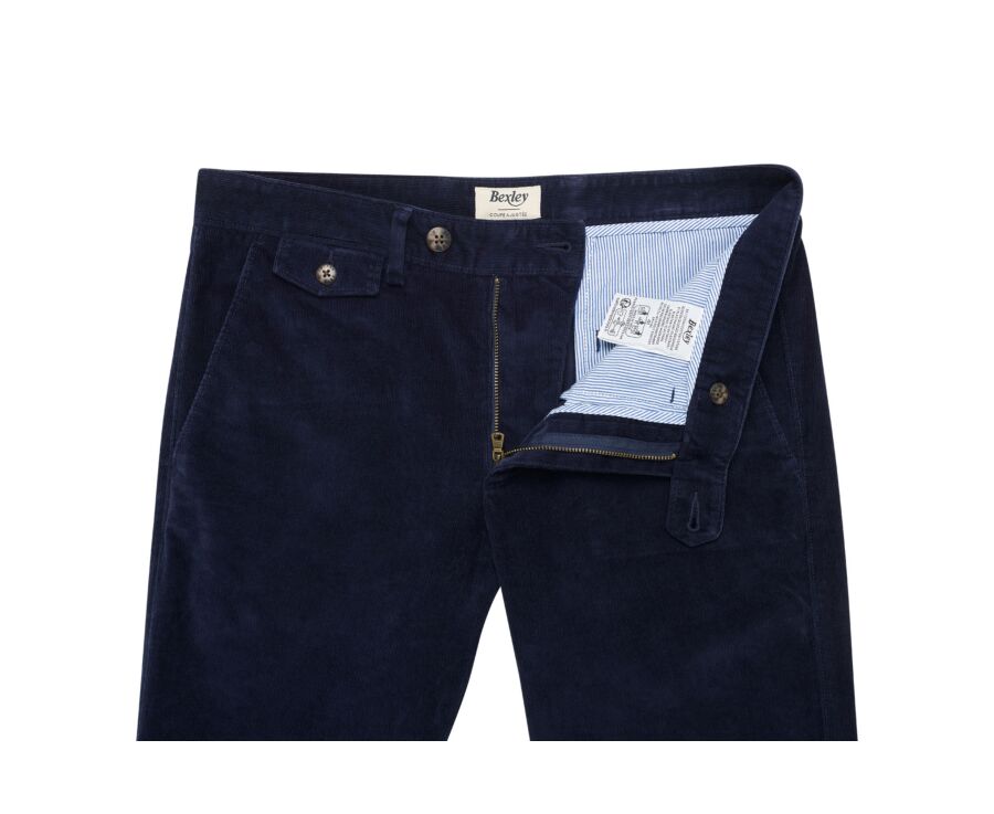 Pantalon chino homme navy en velours milleraies - NOLAS