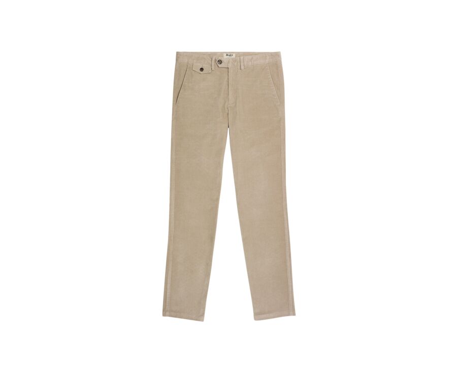 Pantalon chino homme beige clair en velours milleraies - NOLAS