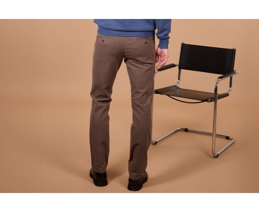 Pantalon chino homme à chevrons marron - KENYON