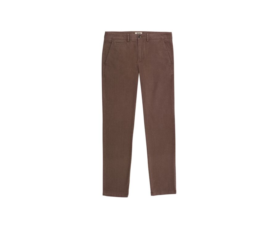 Pantalon chino homme à chevrons marron - KENYON