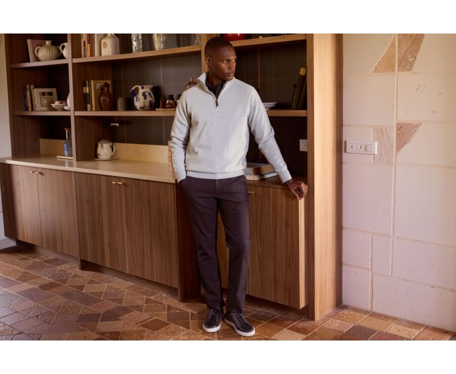 Pantalon chino homme à chevrons anthracite - KENYON