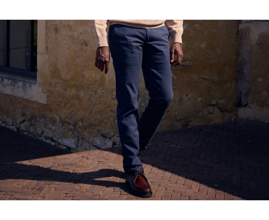 Pantalon chino homme à chevrons navy - JORDEN II