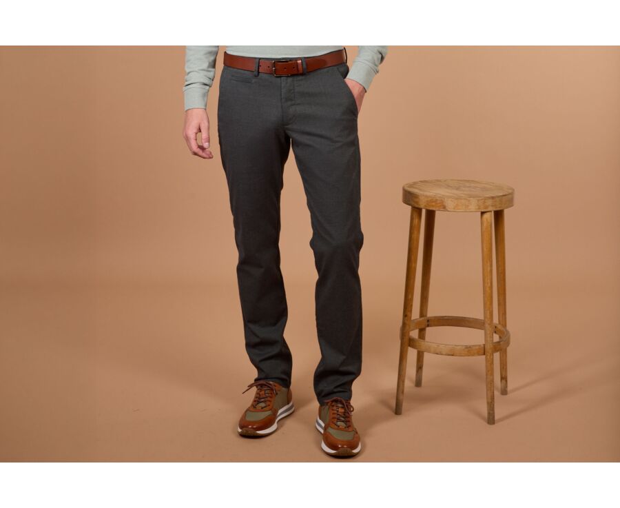Pantalon chino homme à chevrons kaki - JORDEN II