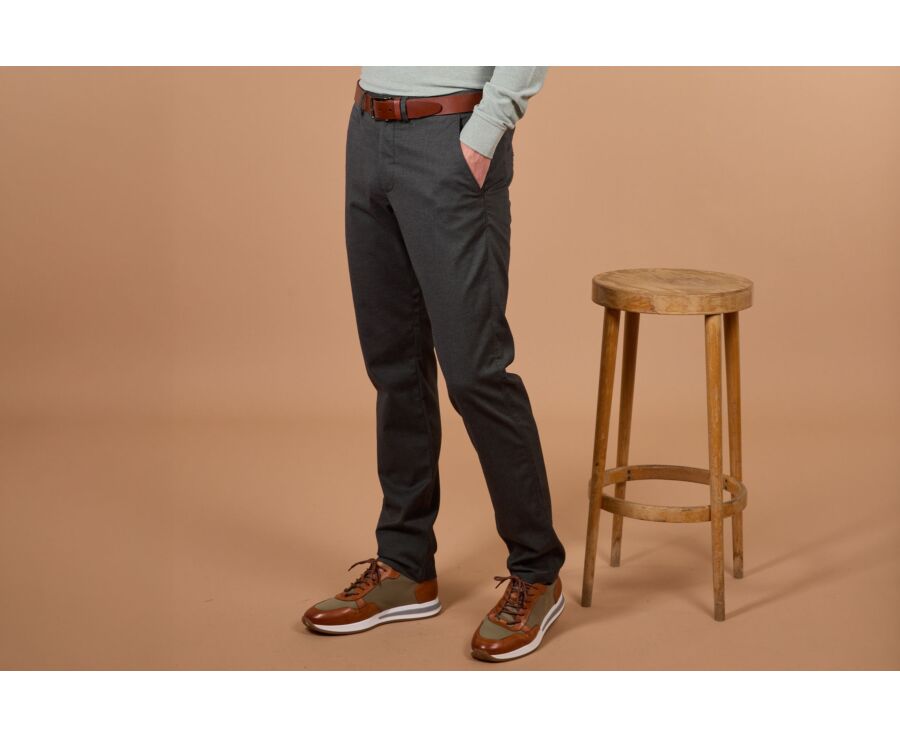 Pantalon chino homme à chevrons kaki - JORDEN II