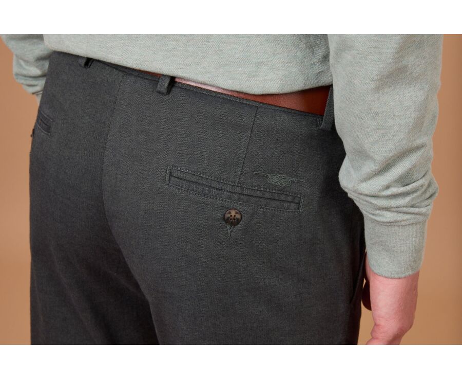 Pantalon chino homme à chevrons kaki - JORDEN II