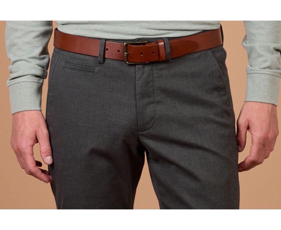 Pantalon chino homme à chevrons kaki - JORDEN II