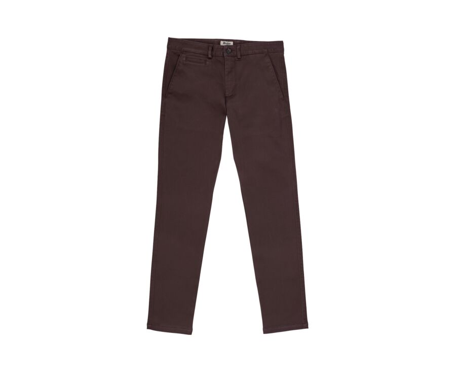 Pantalon chino homme chocolat foncé en dobby - NILAN