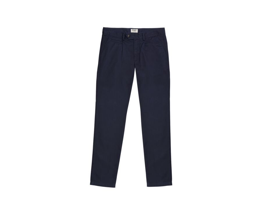 Pantalon chino homme marine à pince en twill - KAYNAN