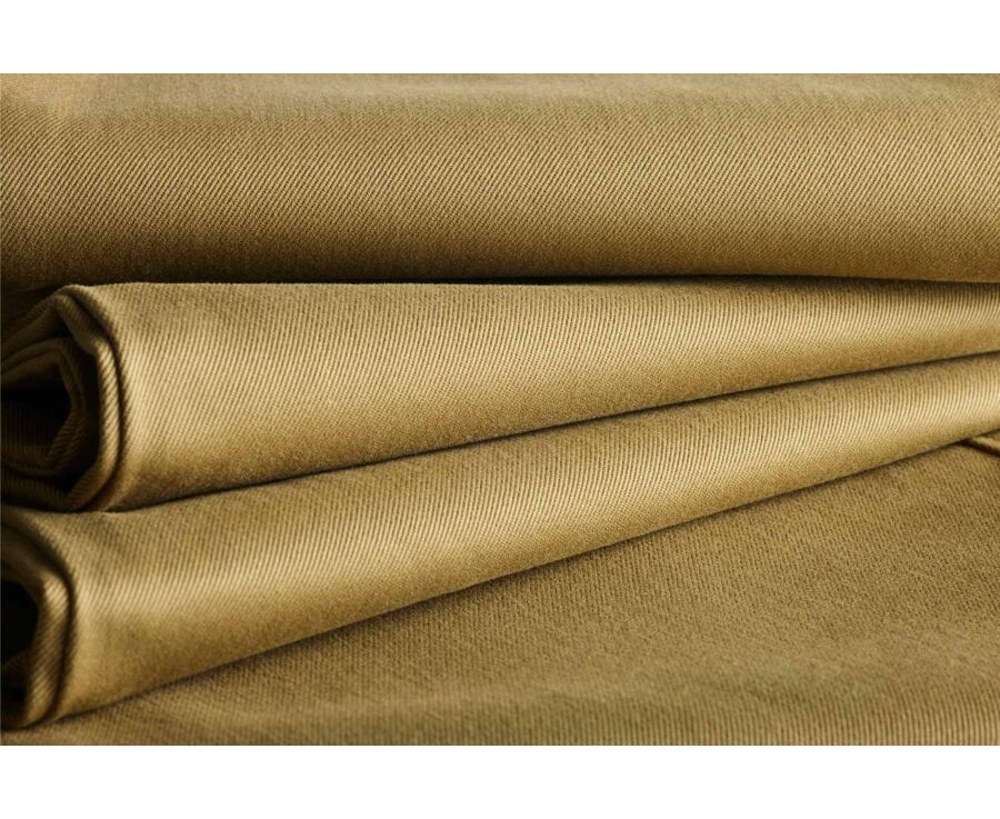 Pantalon chino homme camel foncé à pince en twill - KAYNAN