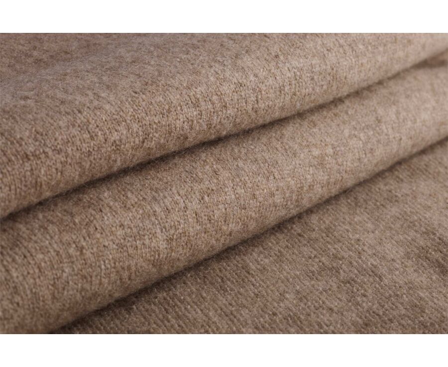 Pull homme à capuche taupe chiné en laine d'agneau - HOODRICK