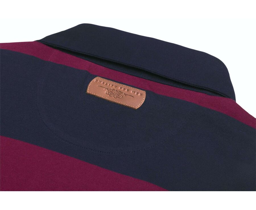 Polo rugby homme manches longues bordeaux et navy - SKYLER