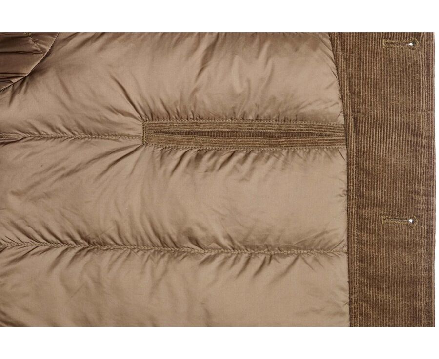 Veste surchemise homme en velours kaki matelassée - CARSTEN