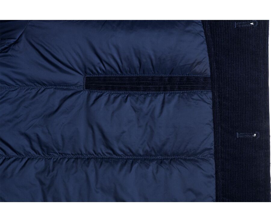 Veste surchemise homme en velours navy matelassée - CARSTEN