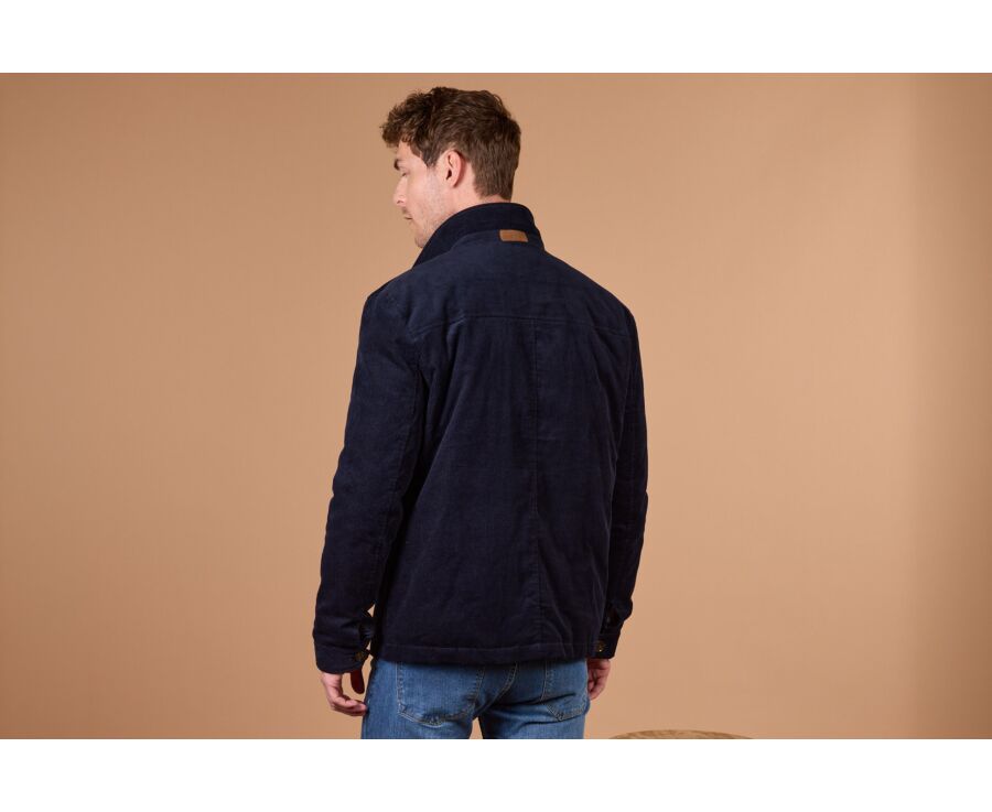 Veste surchemise homme en velours navy matelassée - CARSTEN