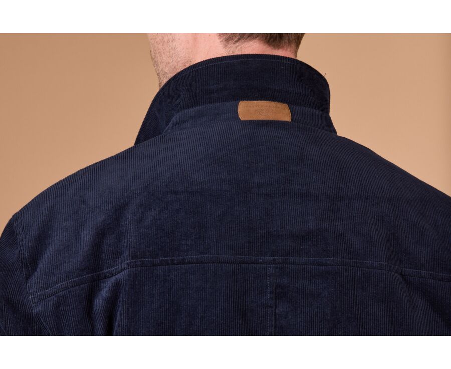 Veste surchemise homme en velours navy matelassée - CARSTEN