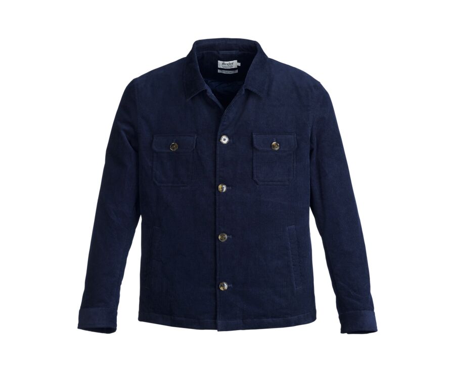 Veste surchemise homme en velours navy matelassée - CARSTEN