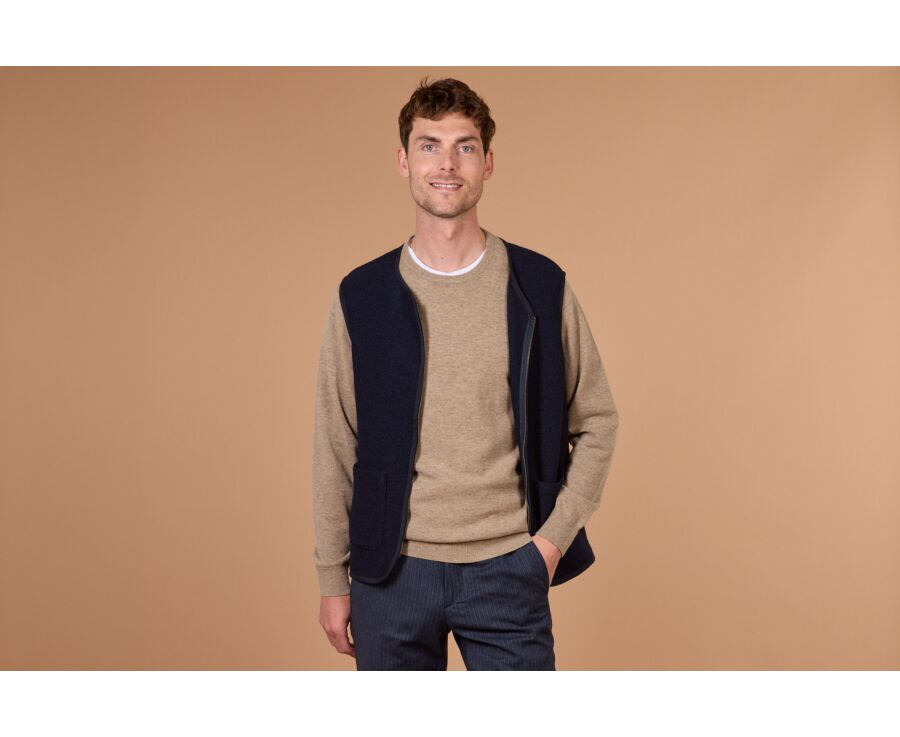 Gilet sans manche homme navy en laine - KAYN