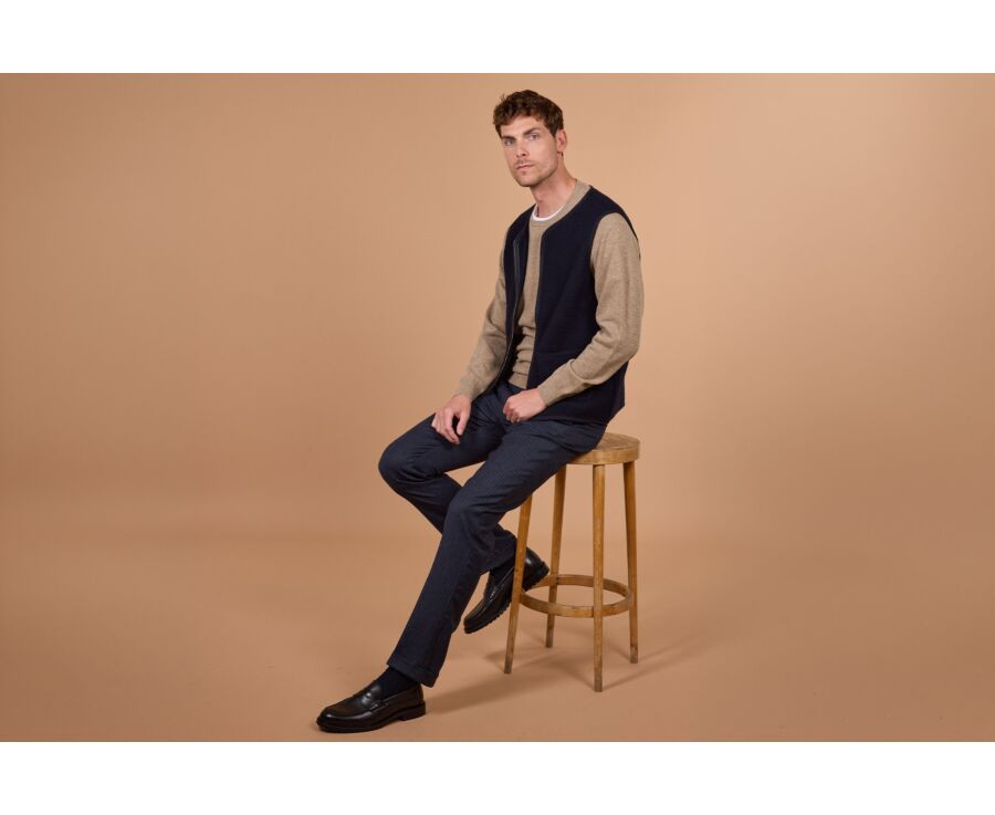 Gilet sans manche homme navy en laine - KAYN