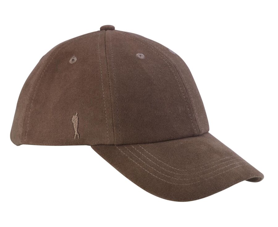 Casquette homme en cuir de chèvre velours kaki - BRADWELL II