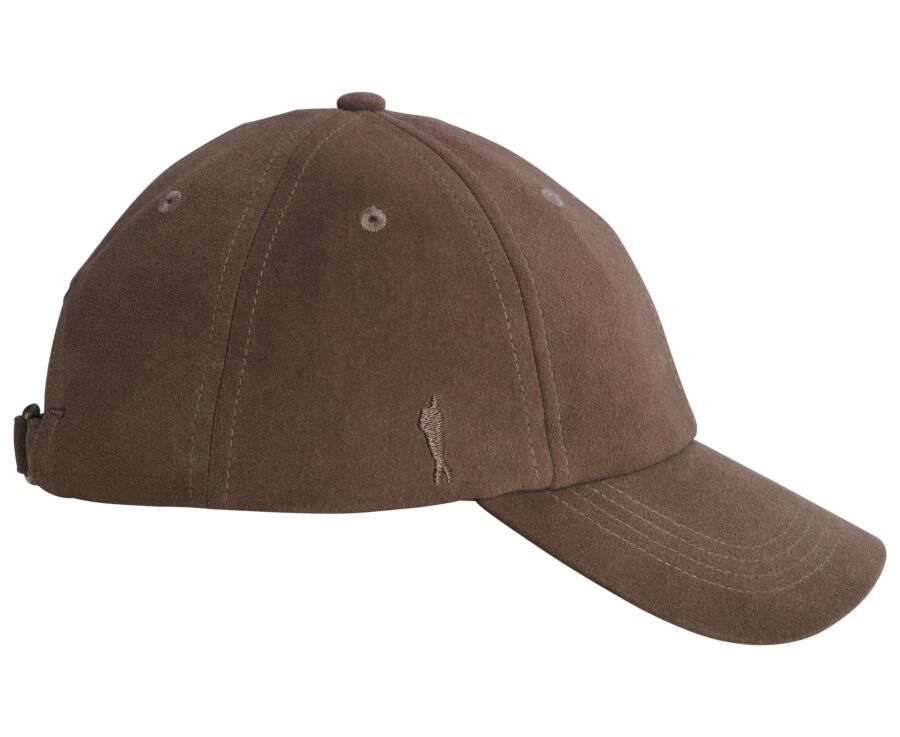 Casquette homme en cuir de chèvre velours kaki - BRADWELL II