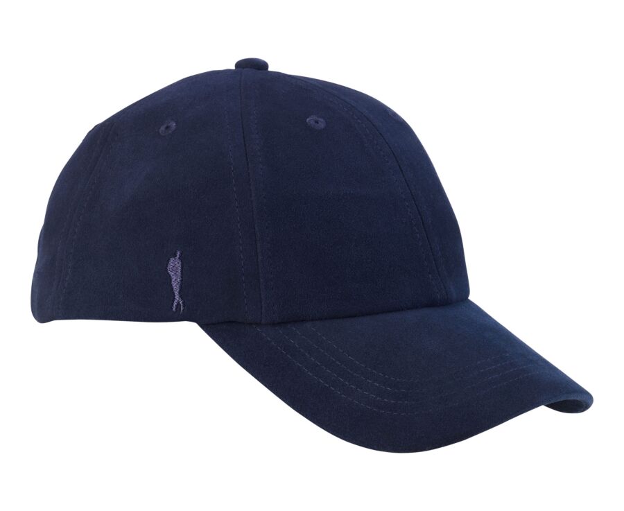 Casquette homme en cuir de chèvre velours navy - BRADWELL II