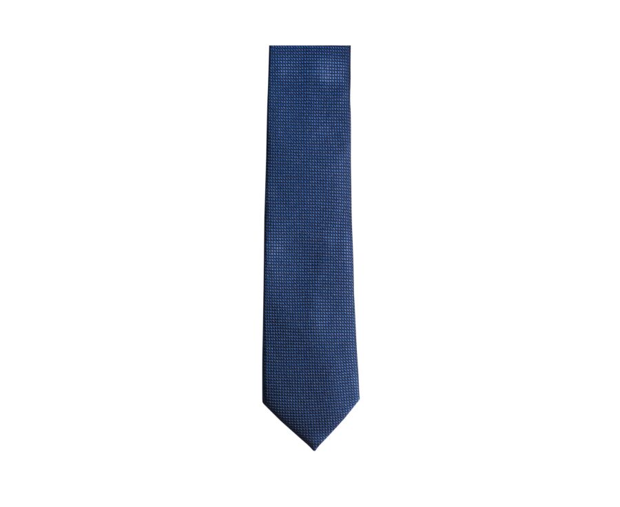 Cravate homme bleu en soie motif losange