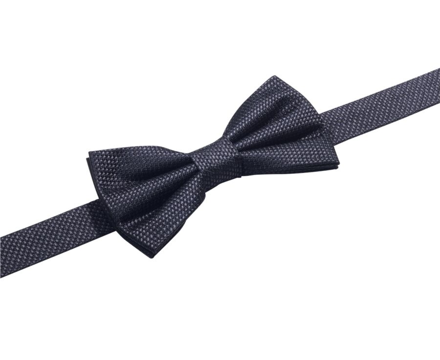 Nœud papillon homme noir en soie nattée