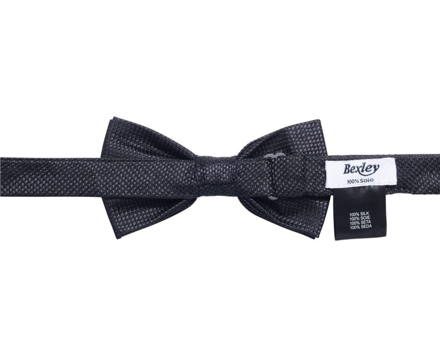 Nœud papillon homme noir en soie nattée
