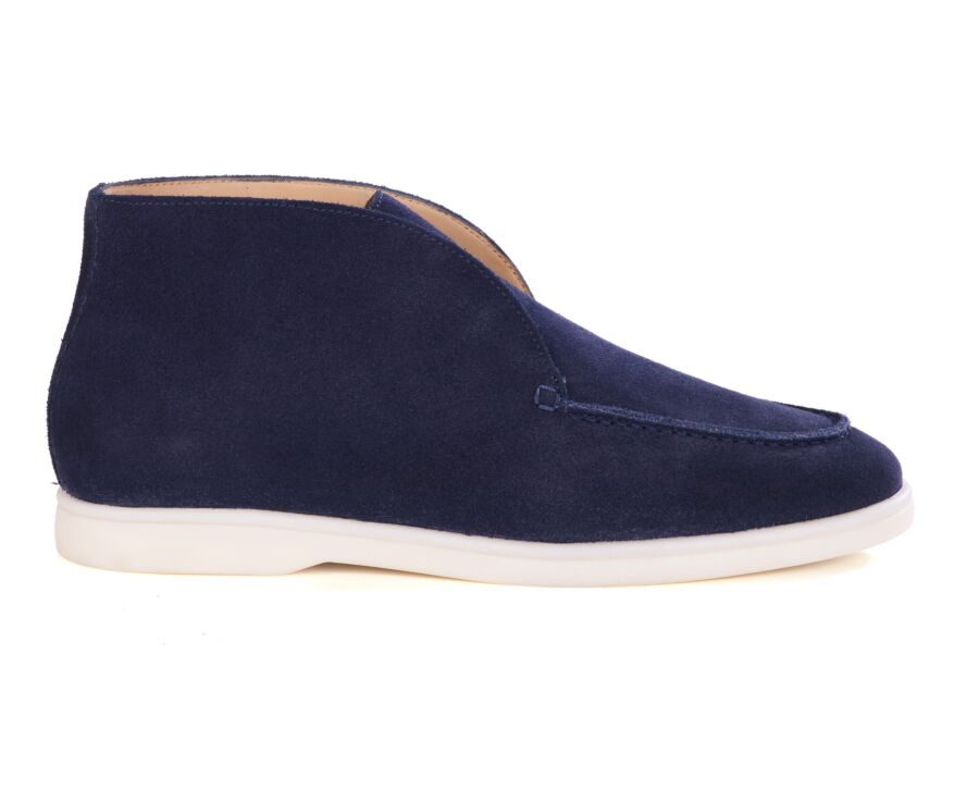 Low boot homme en velours marine style Chelsea - ANKONA