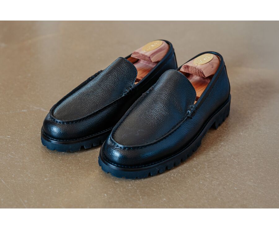 Mocassin homme en cuir grainé noir - PIERSON