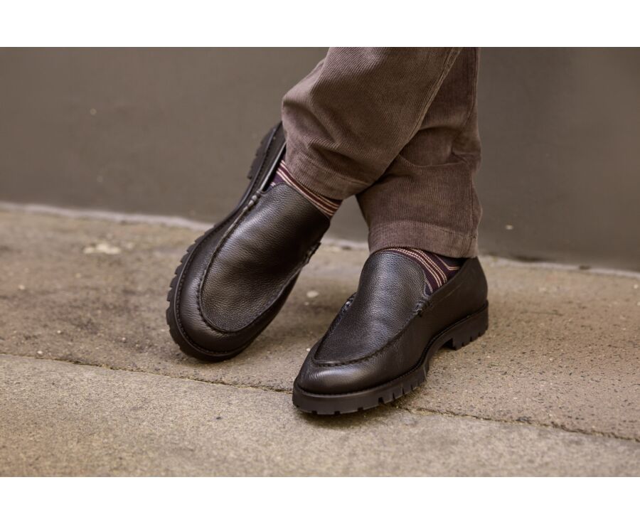 Mocassin homme en cuir grainé noir - PIERSON