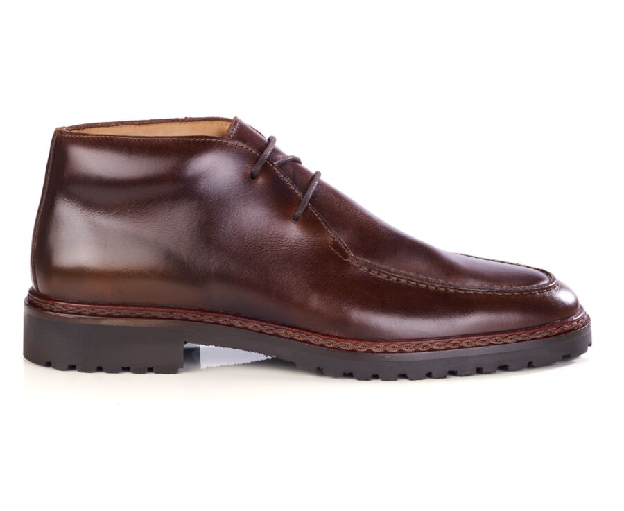Boot homme en cuir pull-up chocolat - MINNEOLA