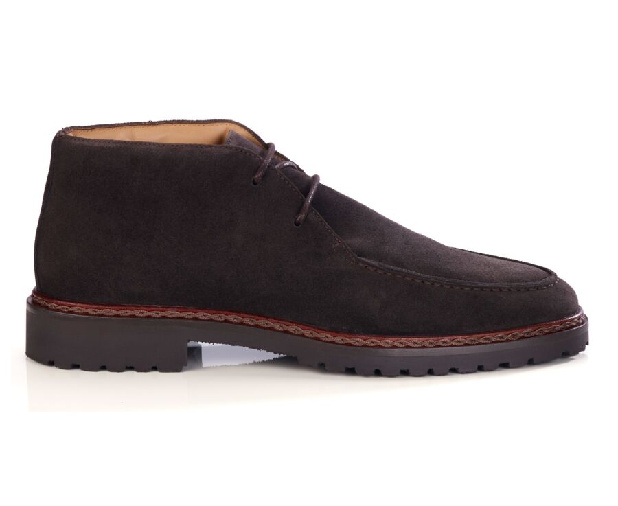 Boot homme en velours brun à semelle crantée - MINNEOLA